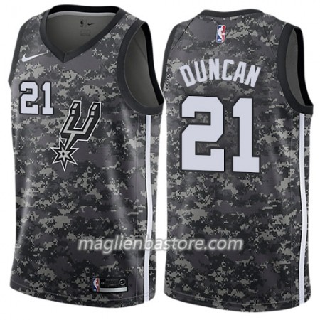 Maglia NBA San Antonio Spurs Tim Duncan 21 Nike City Edition Nero Swingman - Uomo